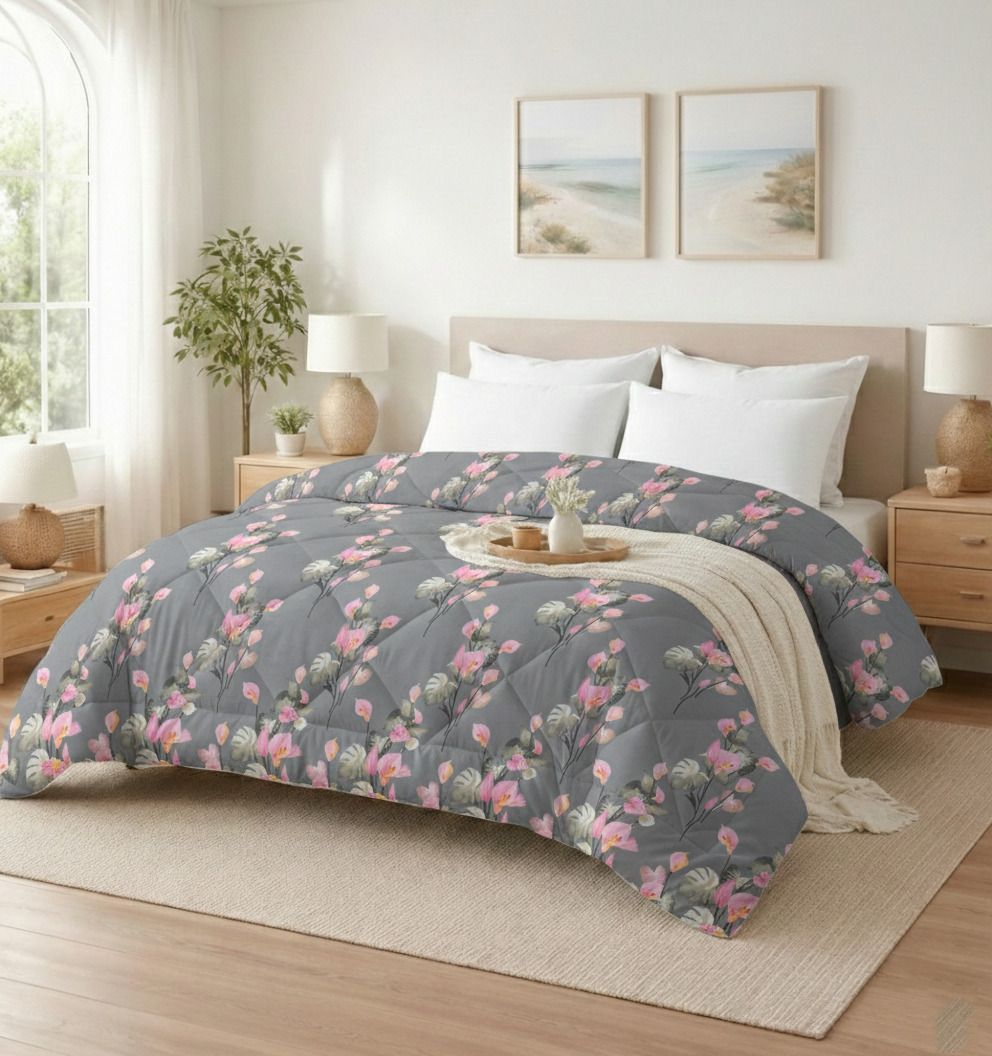 Valencia Comforter Grey Pink