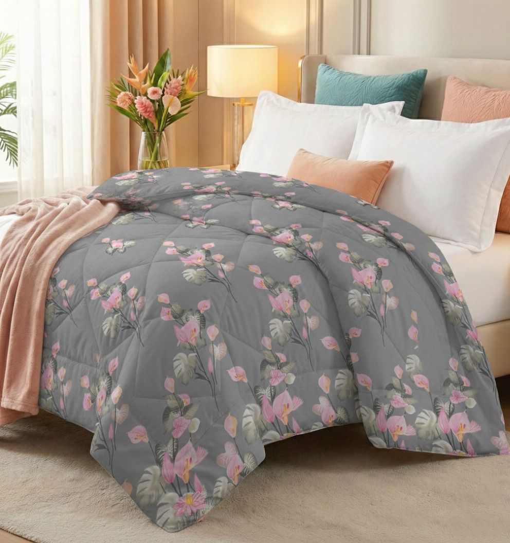 Valencia Comforter Grey Pink