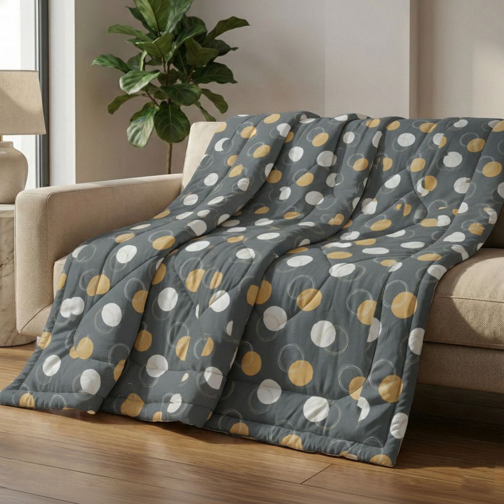 Valencia Comforter Grey Yellow