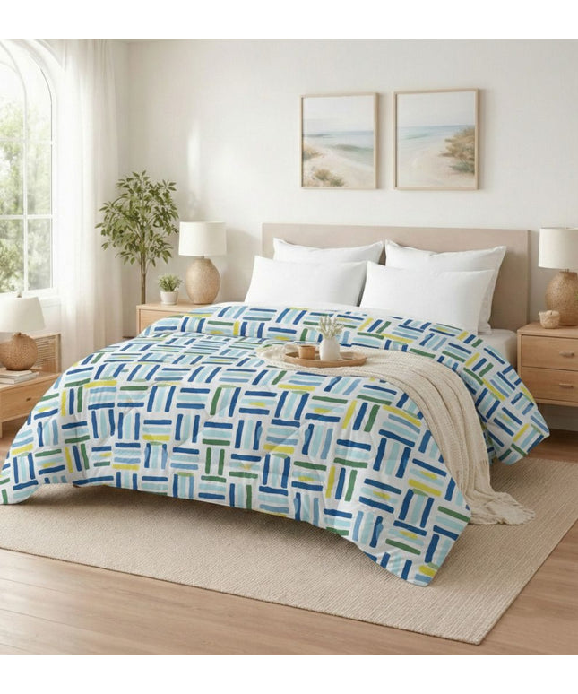 Valencia Comforter White Blue