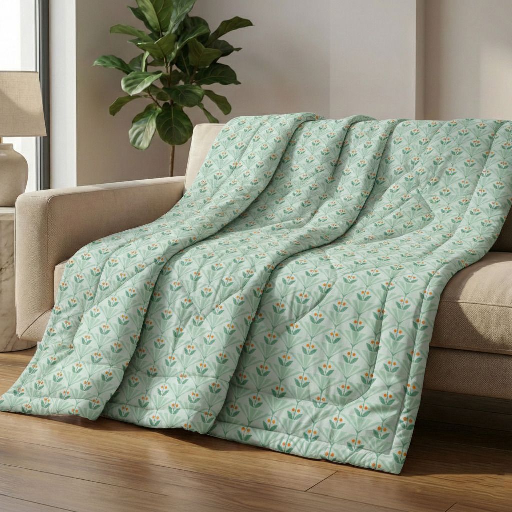 Valencia Comforter Green Orange