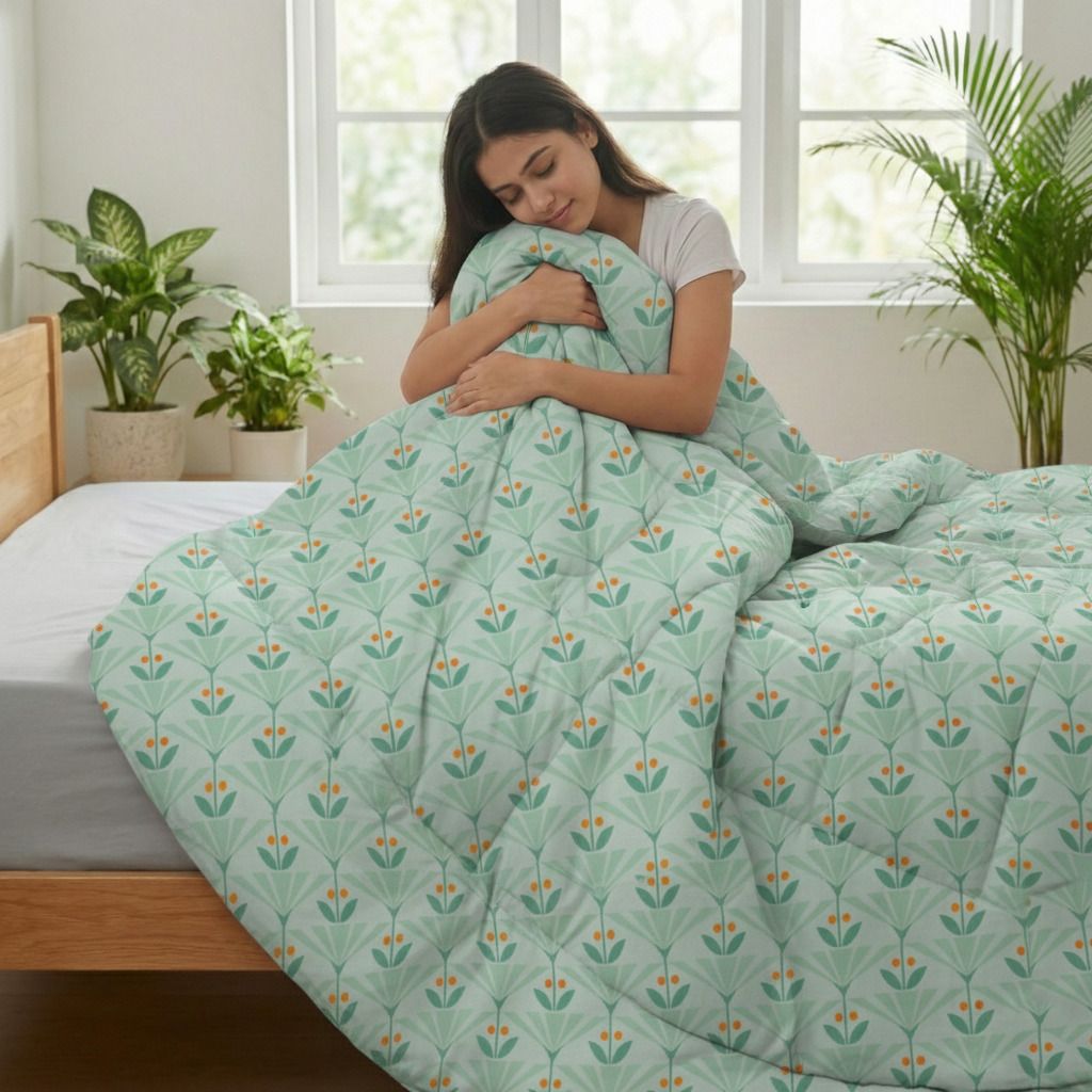 Valencia Comforter Green Orange