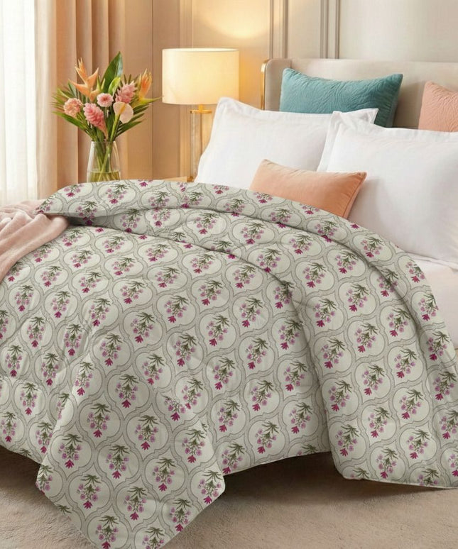 Valencia Comforter GreenDark Pink