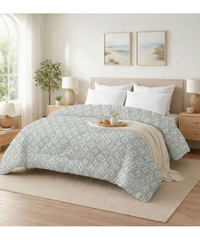 Valencia Comforter Powder Blue Light Grey
