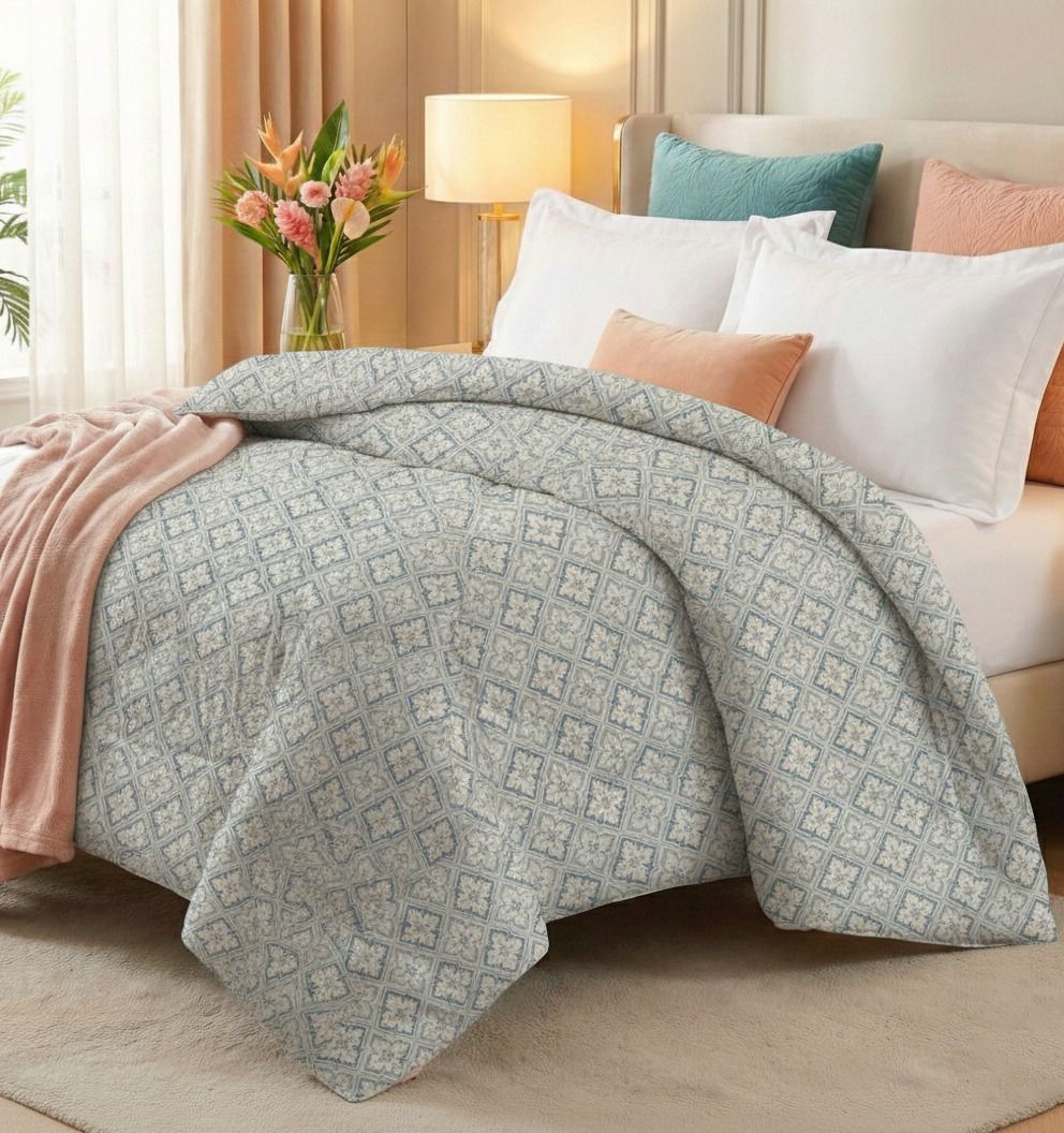 Valencia Comforter Powder Blue Light Grey