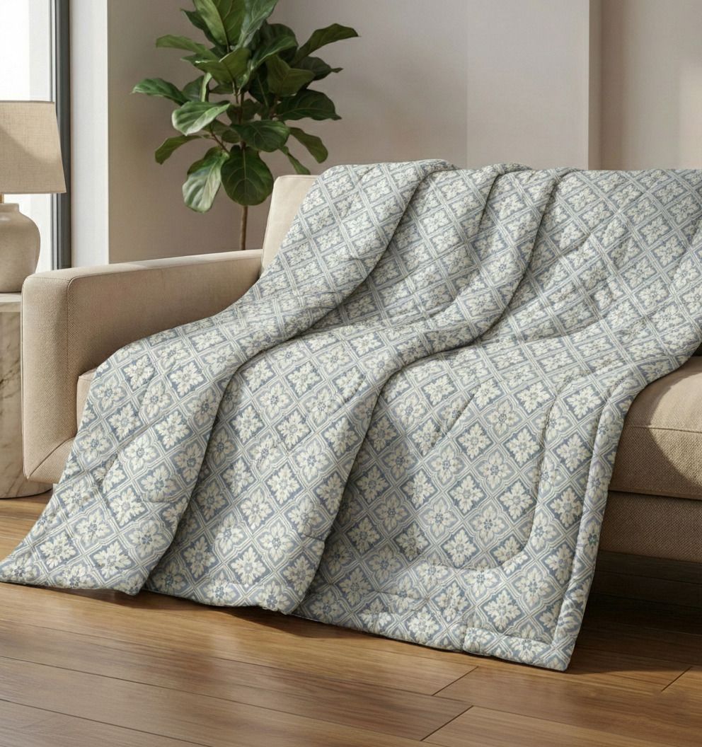 Valencia Comforter Powder Blue Light Grey