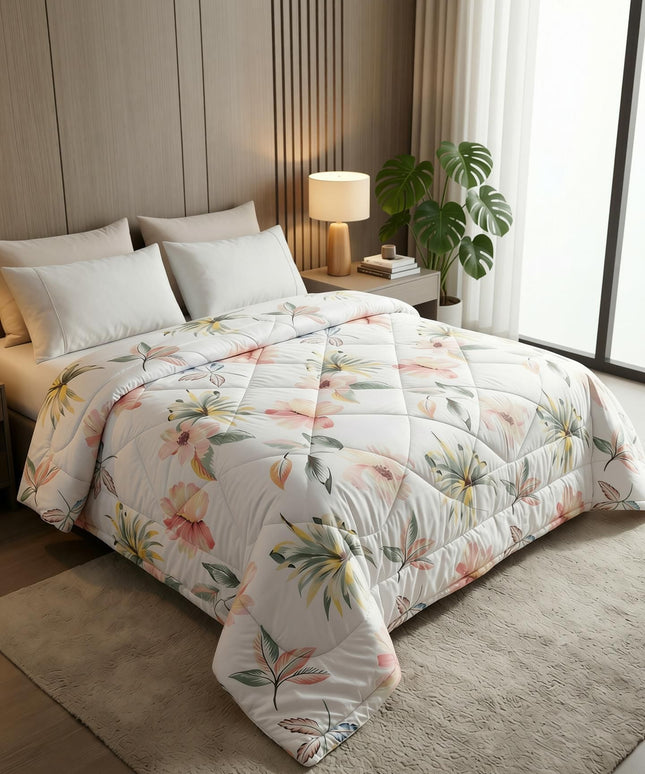 Pearl Comforter Double Bed White Light Pink