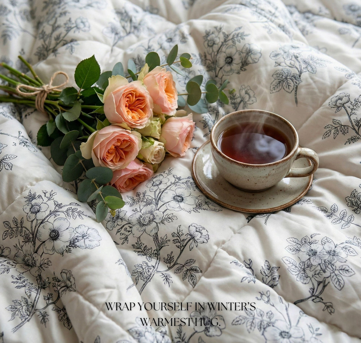 Pearl Comforter Double Bed Off White Grey