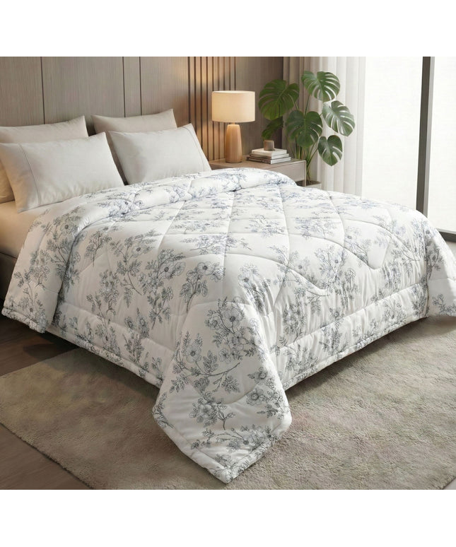 Pearl Comforter Double Bed Off White Grey