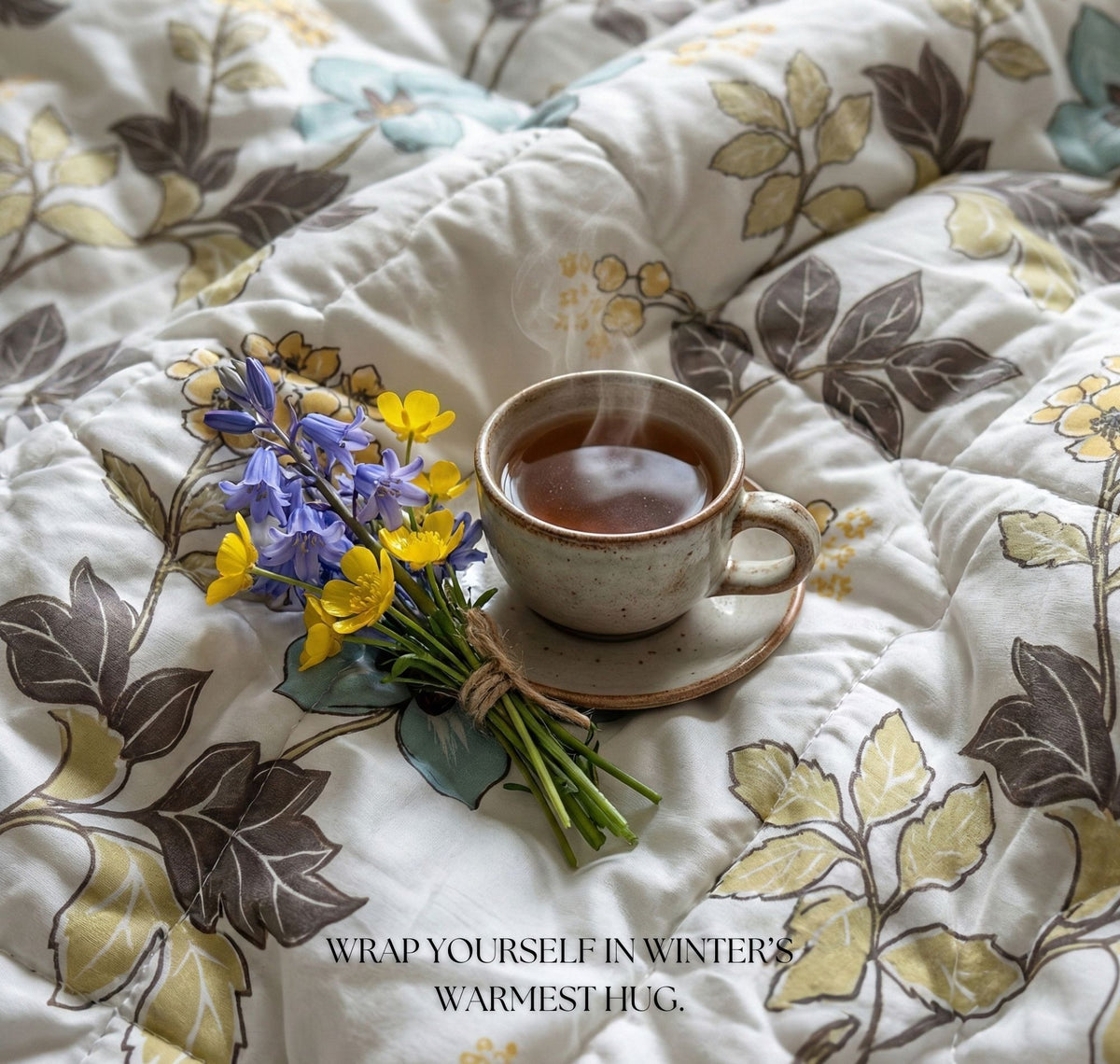 Pearl Comforter Double Bed White Blue Grey