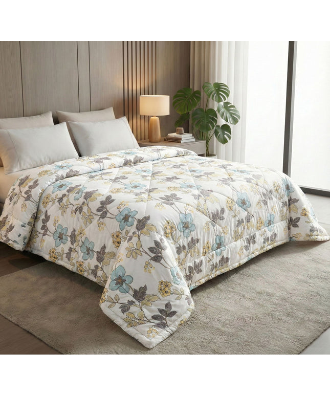 Pearl Comforter Double Bed White Blue Grey