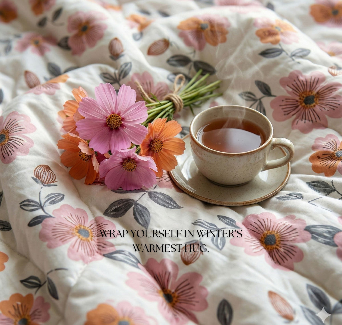 Pearl Comforter Double Bed White Pink