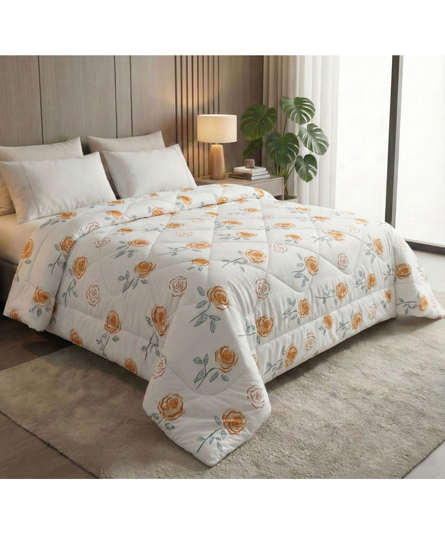 Pearl Comforter Double Bed White Orange