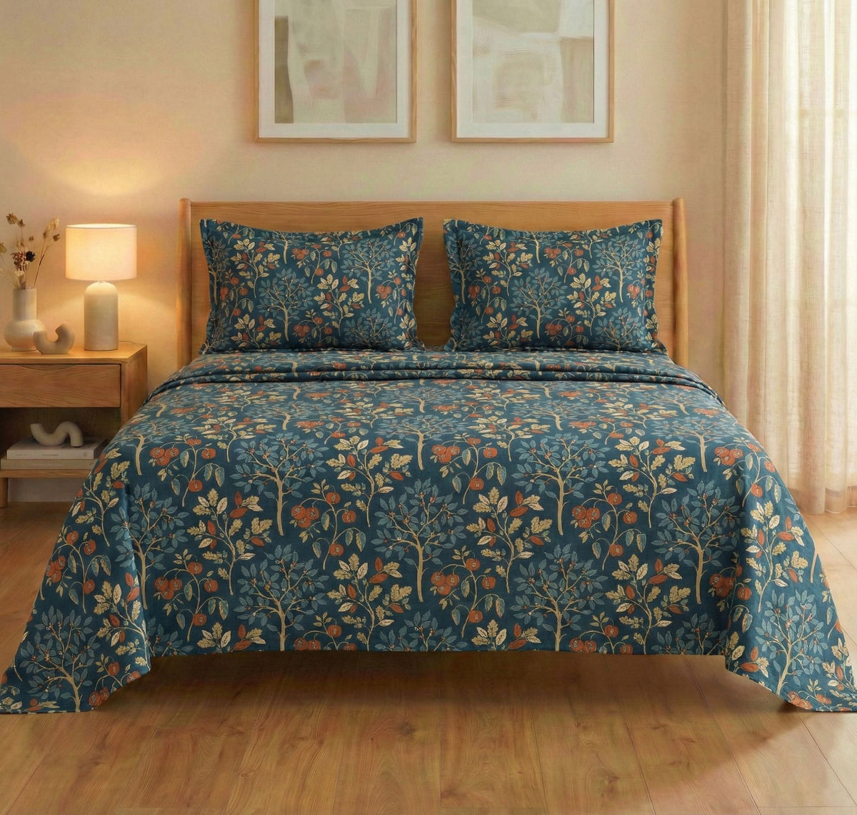 Aura Flat Bedsheet Navy Blue