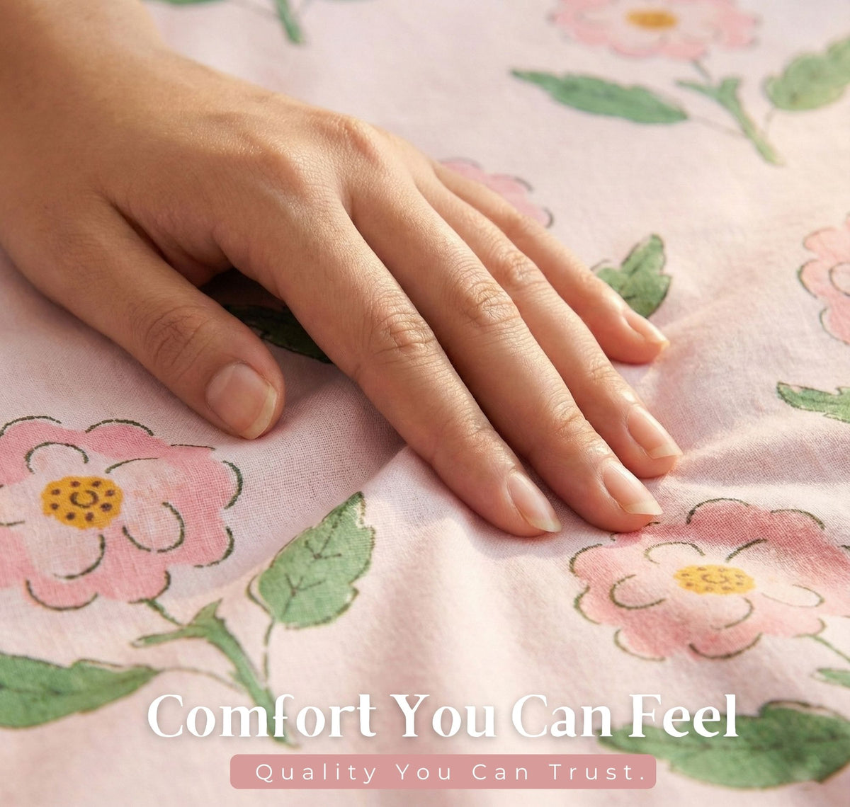 Aura Flat Bedsheet Pink Green