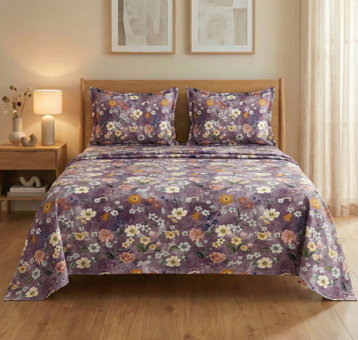 Aura Flat Bedsheet Purple