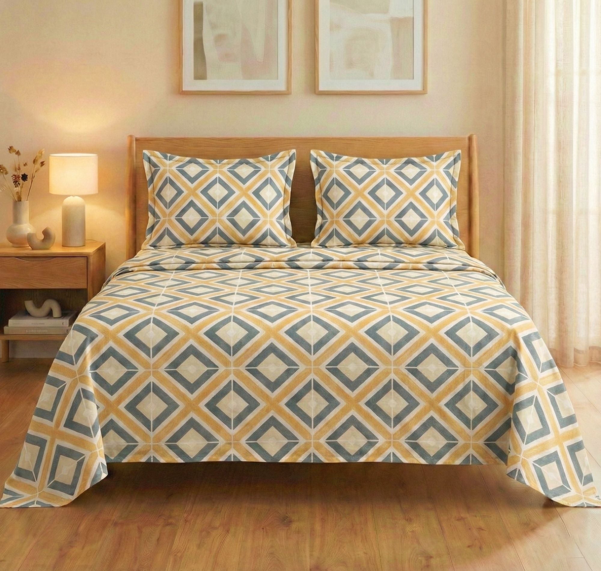 Aura Flat Bedsheet Beige Grey