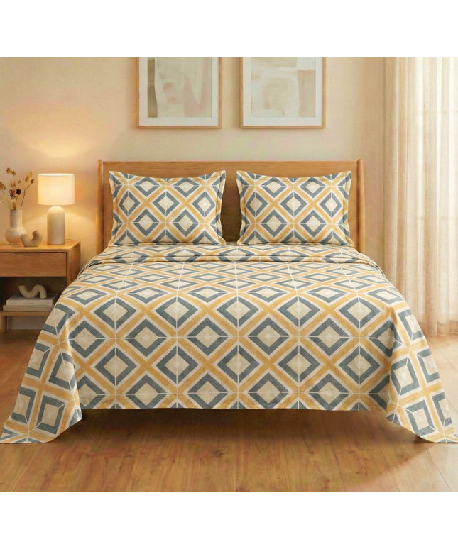 Aura Flat Bedsheet Beige Grey