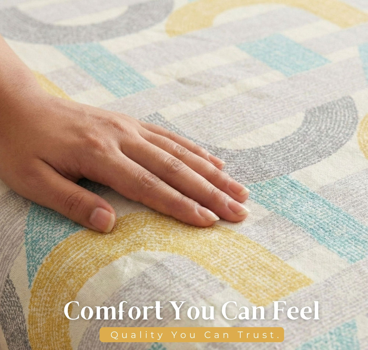 Aura Flat Bedsheet Grey Yellow