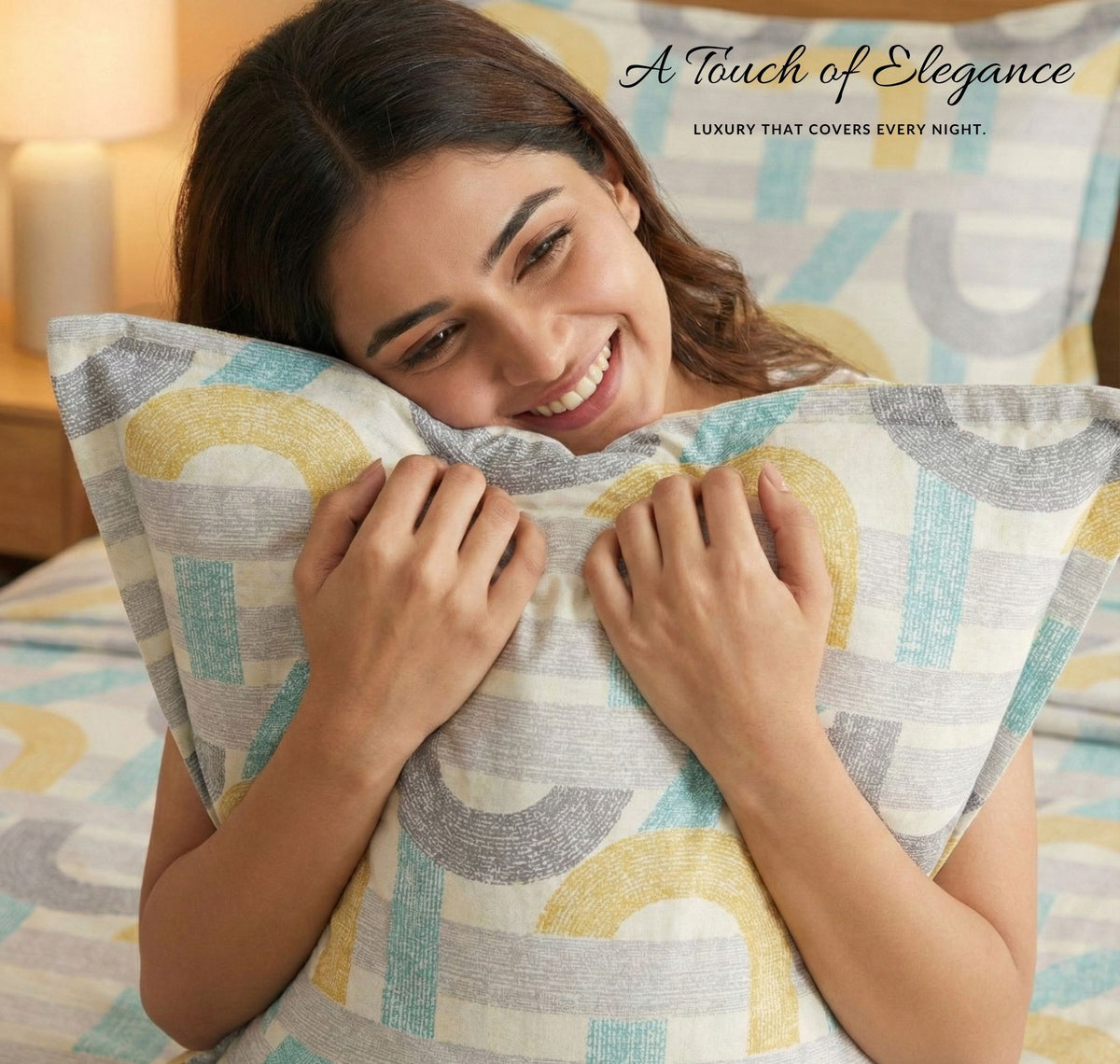 Aura Flat Bedsheet Grey Yellow