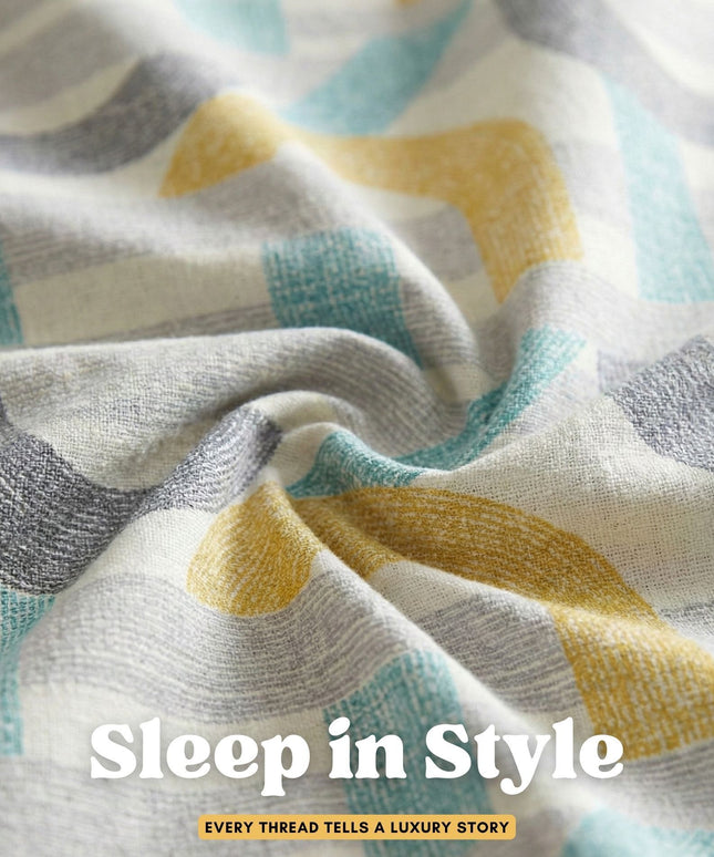 Aura Flat Bedsheet Grey Yellow
