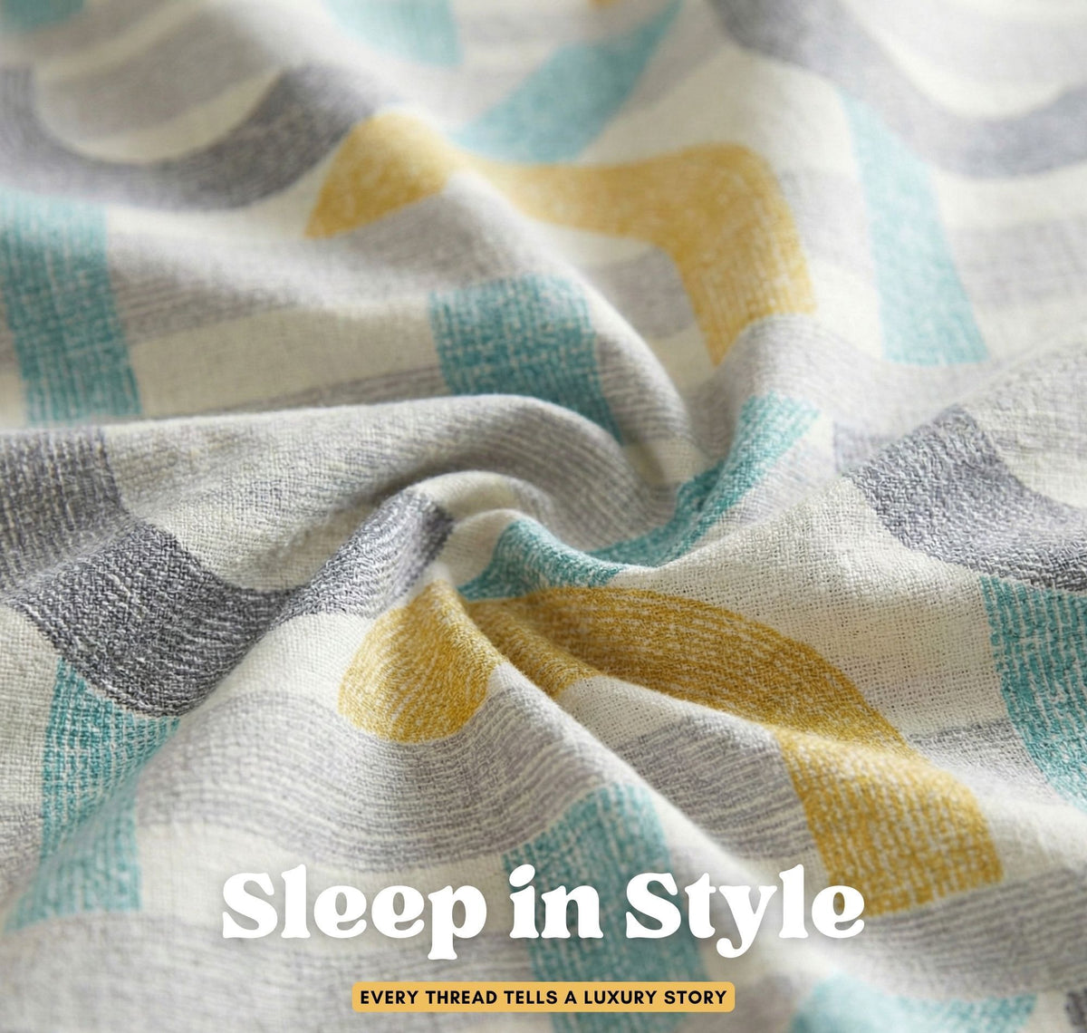 Aura Flat Bedsheet Grey Yellow