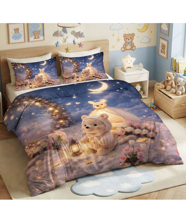 7D Pixel Adventure Flatsheet Blue Beige