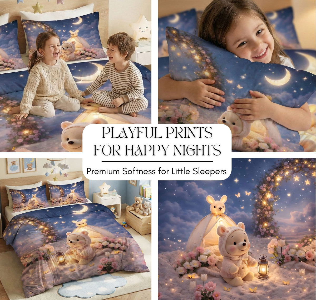 7D Pixel Adventure Flatsheet Blue Beige