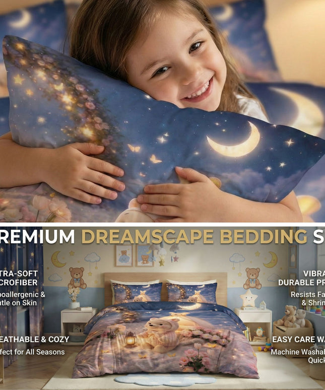 7D Pixel Adventure Flatsheet Blue Beige