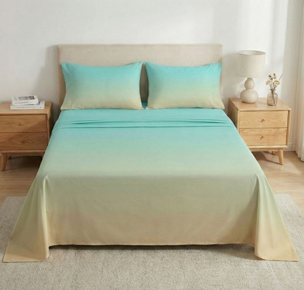 Pixel Ombre Flatsheet Sky Blue Tint