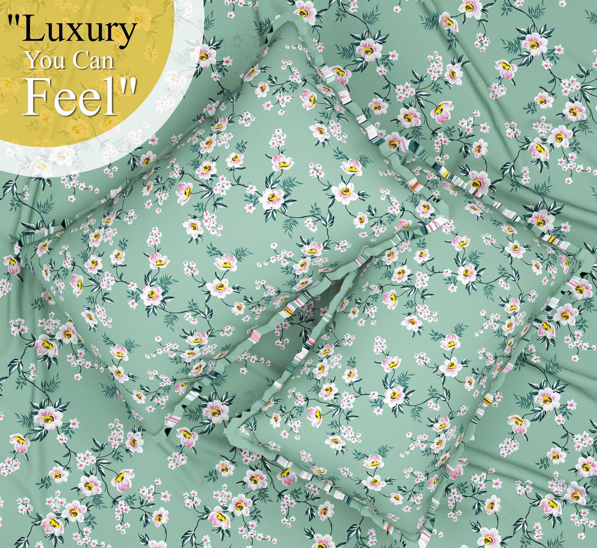 Urban Flat Bedsheet Light Green White
