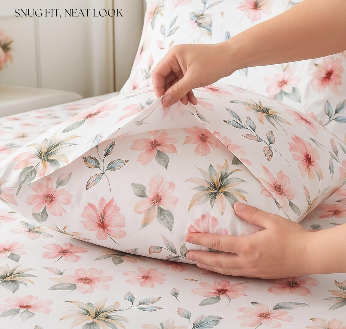 Urban Flat Bedsheet White Baby Pink