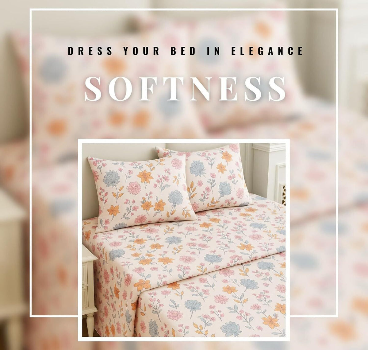 Urban Flat Bedsheet Off White Orange