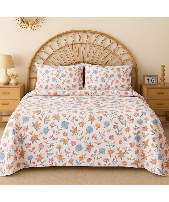 Urban Flat Bedsheet Off White Orange