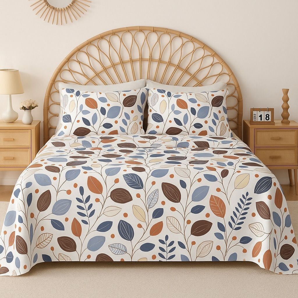 Urban Flat Bedsheet White Brown