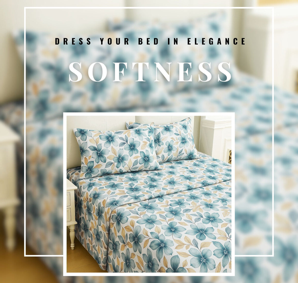 Urban Flat Bedsheet White Turquoise