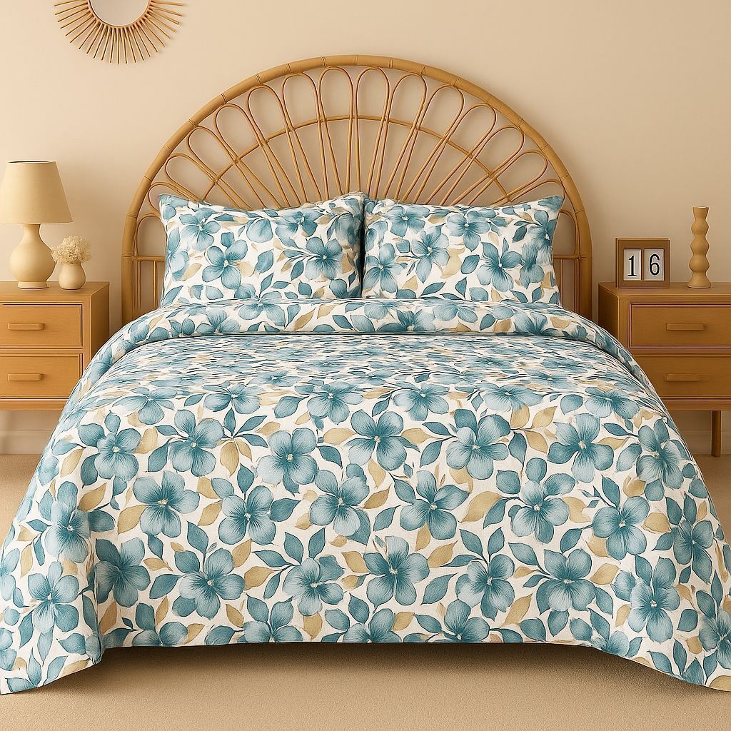 Urban Flat Bedsheet White Turquoise