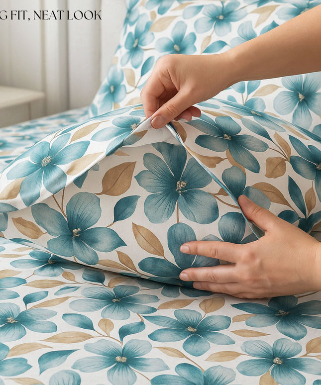Urban Flat Bedsheet White Turquoise