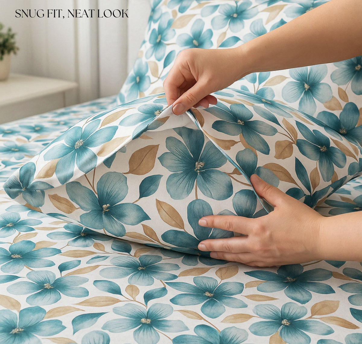 Urban Flat Bedsheet White Turquoise