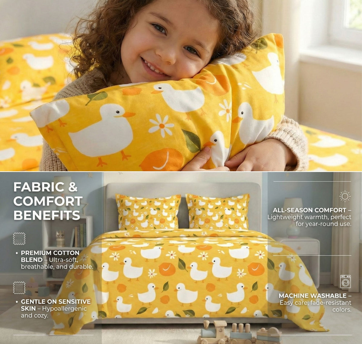 Kidzzy Flat Bedsheet Yellow