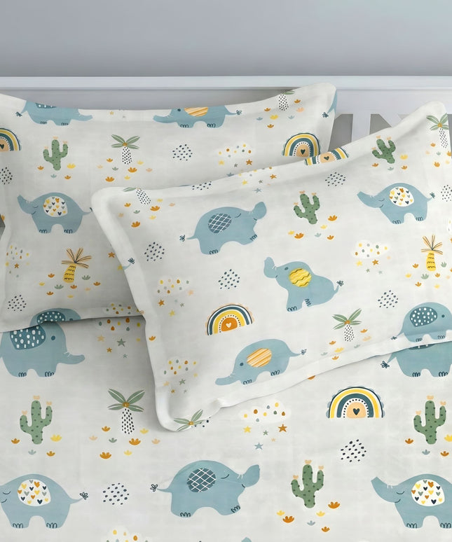 Kidzzy Flat Bedsheet Off White Grey