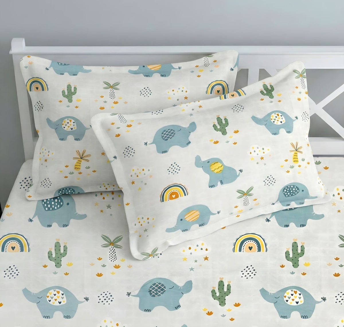 Kidzzy Flat Bedsheet Off White Grey