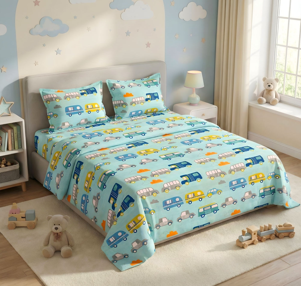 Kidzzy Flat Bedsheet Light Blue