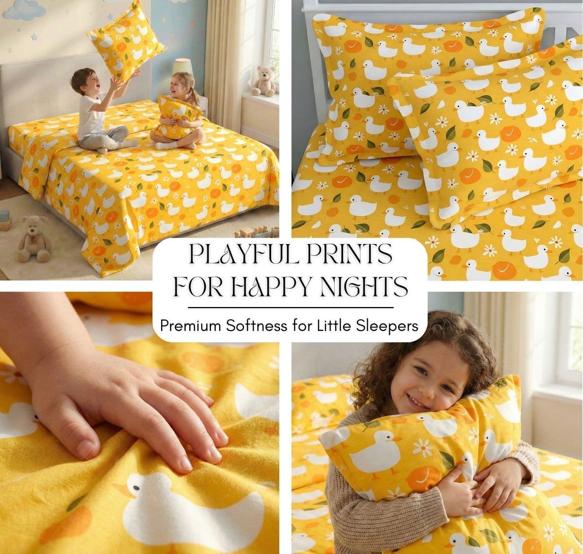 Kidzzy Flat Bedsheet Yellow