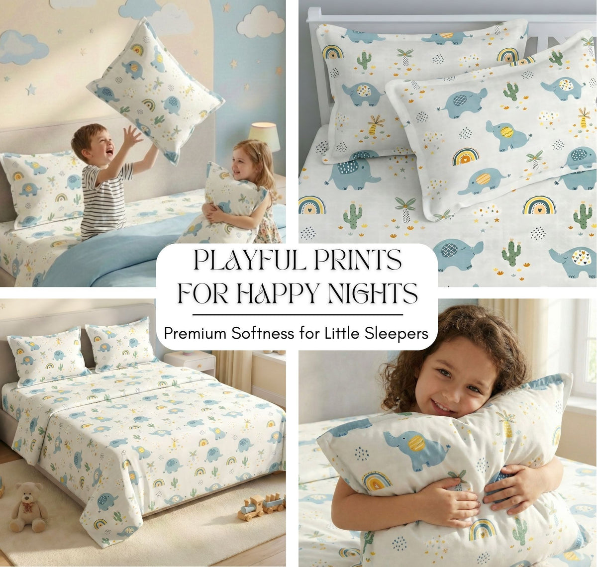 Kidzzy Flat Bedsheet Off White Grey