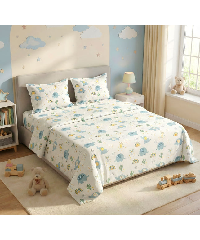 Kidzzy Flat Bedsheet Off White Grey