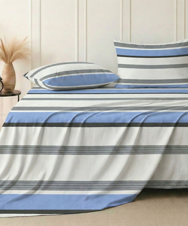 Kingston Flatsheet  Off White Blue