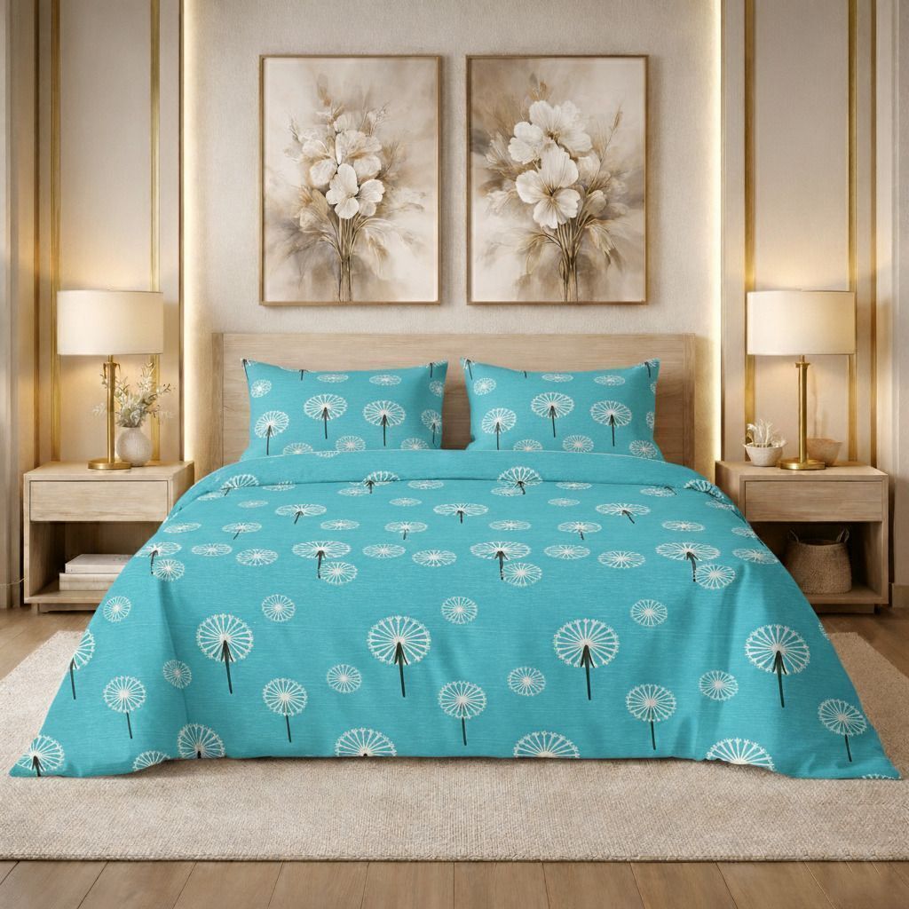 Kingston Flatsheet  Light Blue White
