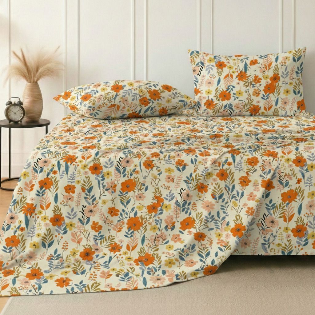 Kingston Flatsheet  Beige Orange