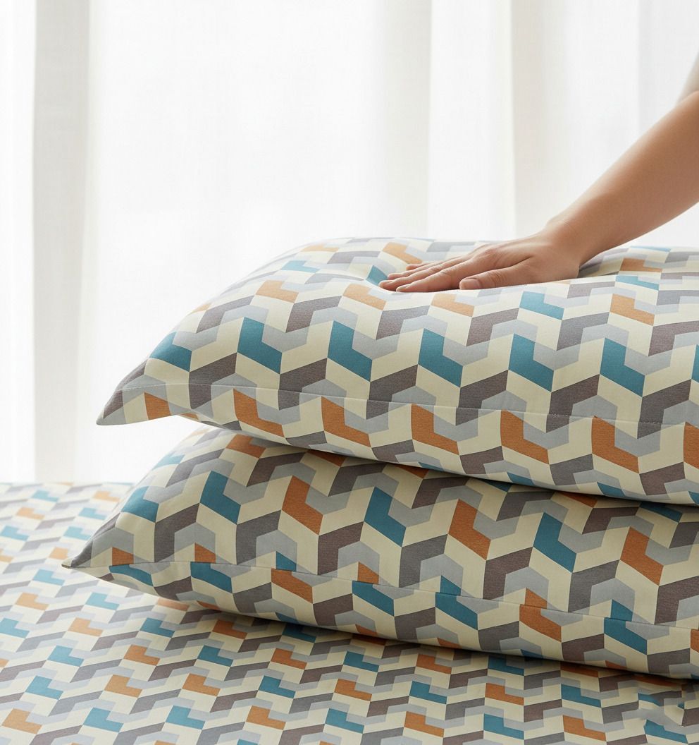 Kingston Flatsheet  Beige Blue